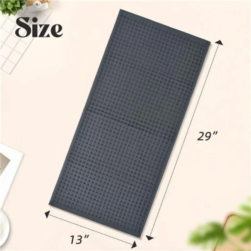 Waffle Hand Towels Set 2 Pack Cotton Quick Dry Lint Free Bathroom Kitchen Face